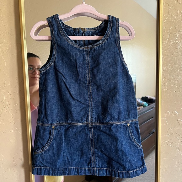 GAP Other - Baby Gap Blue Denim 100% Cotton Jumper Dress with Pockets and Back Zipper